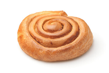 Freshly baked sweet puff roll with jam