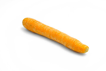 Organic carrots on white background