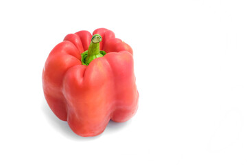 Big red pepper on white background