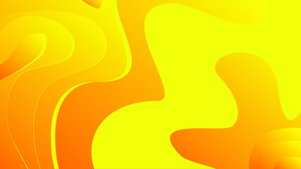 Dynamic fluid background. Orange color 3D style vector eps10