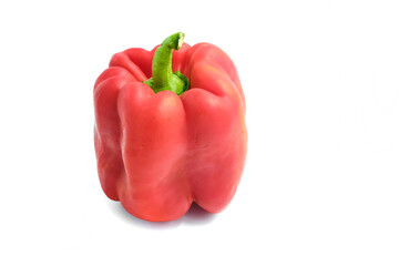 Big red pepper on white background