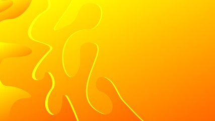 Dynamic fluid background. yellow color 3D style vector eps10