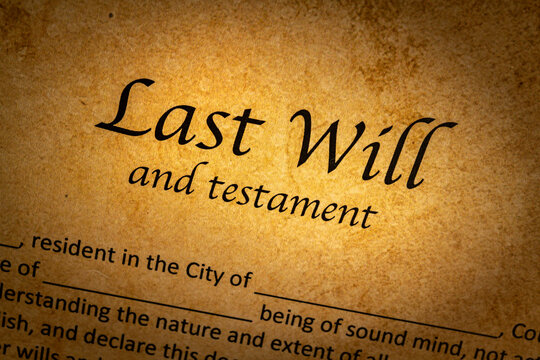 Printed will and testament on parchment paper