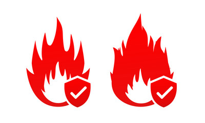 Fire protection icon symbol.  Fire security concept. Illustration vector