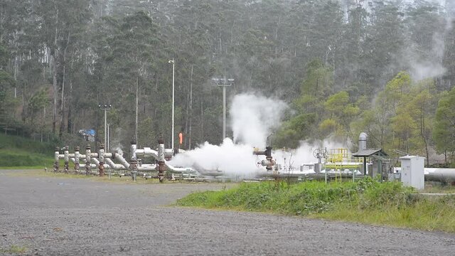 geothermal production wells at the wayang windu geothermal plant