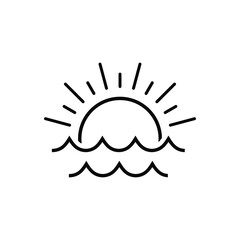 Sunrise or Sunset icon vector design illustration. Sunset logo vector. Sunrise simple sign. Sunrise or Sunset symbol for logo, business, website, template, app, UI