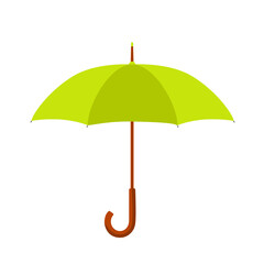 Open umbrella from the rain in green