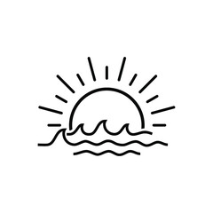 Sunrise or Sunset icon vector design illustration. Sunset logo vector. Sunrise simple sign. Sunrise or Sunset symbol for logo, business, website, template, app, UI