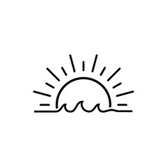 Sunrise or Sunset icon vector design illustration. Sunset logo vector. Sunrise simple sign. Sunrise or Sunset symbol for logo, business, website, template, app, UI