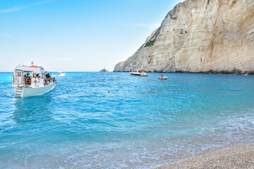 beautiful bay in Greece, boats and the sea 