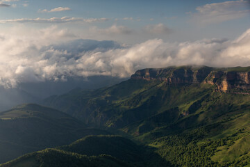 mountains and clouds