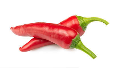cayenne peppers isolated on white