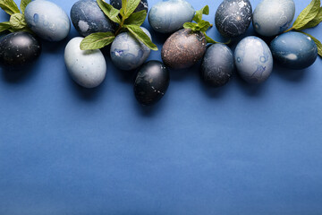 Decorated Easter eggs with place for text