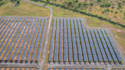 Solar power farm from drone view,Green energy technology