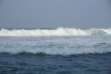 Mesra beach with a natural background. Mesra means intimate. Mesra beach also known as kukup beach or ngrawe beach