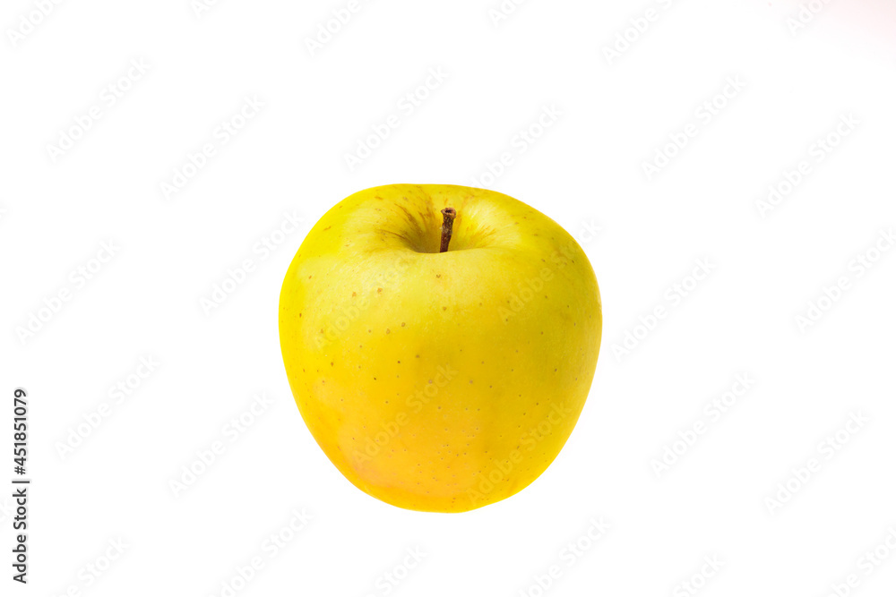 Wall mural fresh yellow apple isolated on white background