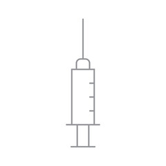 Syringe icon. Vaccine symbol. Linear vector illustration.