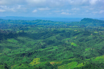 Top view of Beautiful Sajek valley green mountains and cloud back in 2015 which most popular tourist destination of Bangladesh