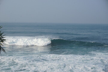 Mesra beach with a natural background. Mesra means intimate. Mesra beach also known as kukup beach or ngrawe beach