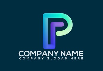 p 3d letter logo design