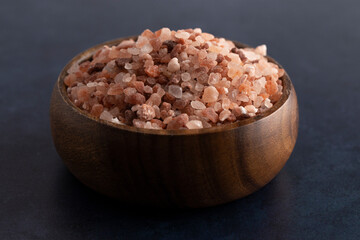 Himalayan Sea Salt on a Dark Blue Table