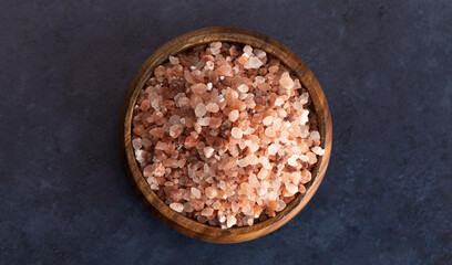 Himalayan Sea Salt on a Dark Blue Table