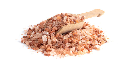 Himalayan Sea Salt on a Isolated White Background