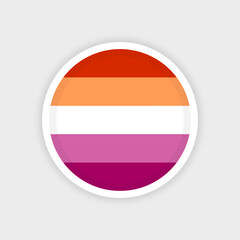 New lesbian flag with circle frame and white background