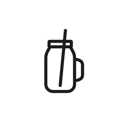 Mason jar icon vector on white background