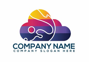Fototapeta premium modern cloud logo