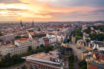 view over halle saale city, germany