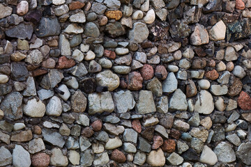 Wall of stones with wild grape