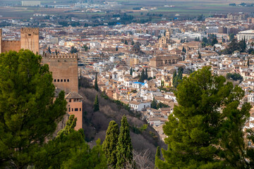 Fototapeta na wymiar 23 / 5000 Resultados de traducción The Alhambra of Granada