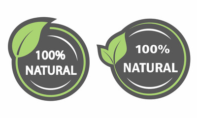 100% natural, label, sticker, stamp.