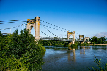 Langeais bridge over Loire River, Loire Valley, France