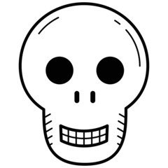 Cute skull in linear style for Halloween
