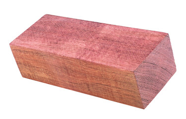 Wooden bar isolated on a white background. Amaranth tree.