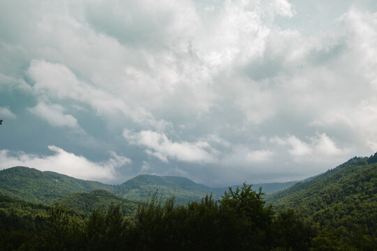 clouds over the mountains