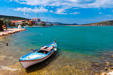 Alacati Town coast view in Cesme Town. Alacati is populer tourist destination in Turkey