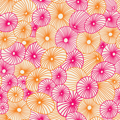 Fototapeta na wymiar Cute pink starfish seamless pattern design. 