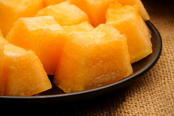 Fruit cantaloupe close-up, studio photo