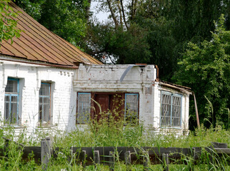 Beautiful old abandoned building farm house in countryside