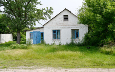 Beautiful old abandoned building farm house in countryside
