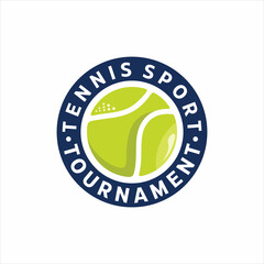 Modern vector tennis ball tournament logo, Tennis logo design vector for your team or tournament. - obrazy, fototapety, plakaty