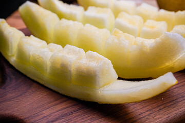 Fruit cantaloupe close-up, studio photo