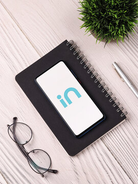 Assam, india - December 20, 2020 : Micromax IN logo on phone screen stock image.