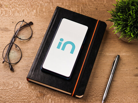 Assam, india - December 20, 2020 : Micromax IN logo on phone screen stock image.