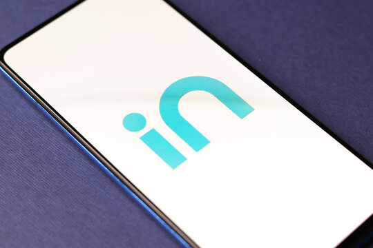 Assam, india - December 20, 2020 : Micromax IN logo on phone screen stock image.