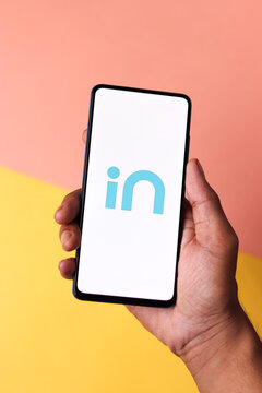 Assam, india - December 20, 2020 : Micromax IN logo on phone screen stock image.