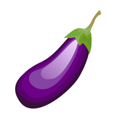 Eggplant vector clip art isolated on white background. 